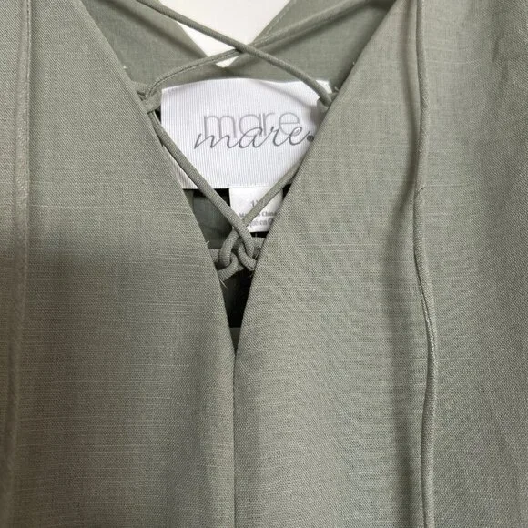 Anthropologie Mare Mare Bubble Sleeve Lace-Up Midi Dress Boho NWT (Size 1X) - Picture 4 of 8